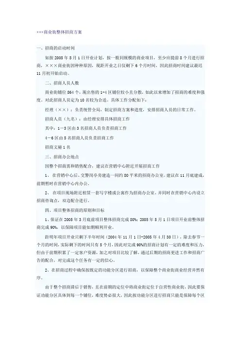 商业街整体招商经典案例