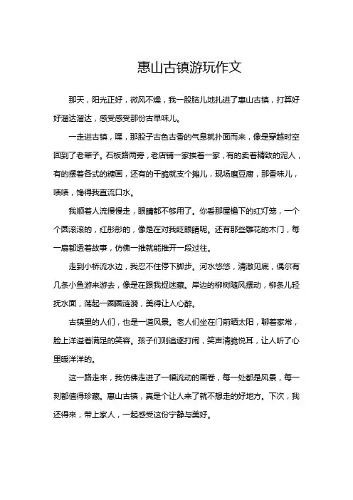 惠山古镇游玩作文500字