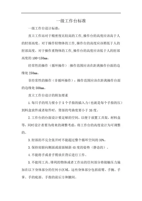 一级工作台标准