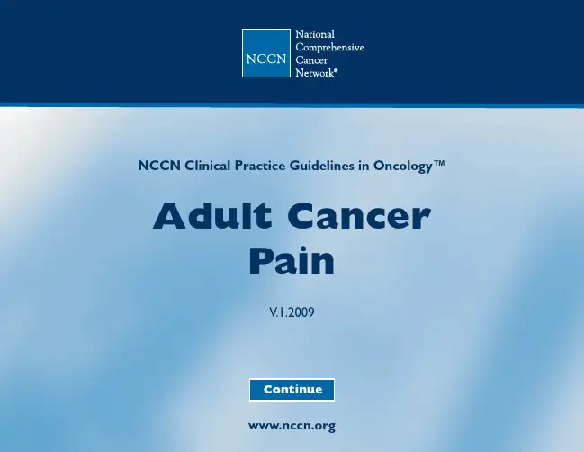NCCN clinical practice guidelines in oncology