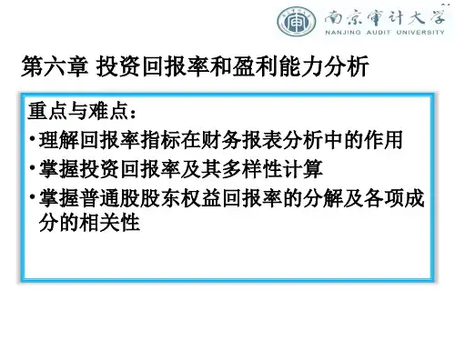 投资回报率和盈利能力分析PPT(共 39张)
