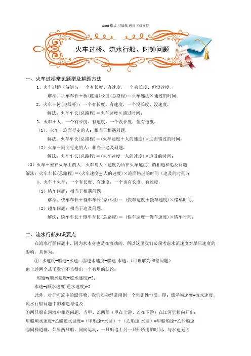 六年级奥数.行程问题.火车、行船、时钟问题(ABC级).学生版