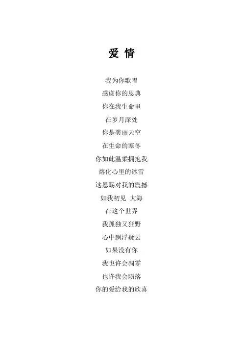 许巍《爱情》歌词(专辑：此时此刻)