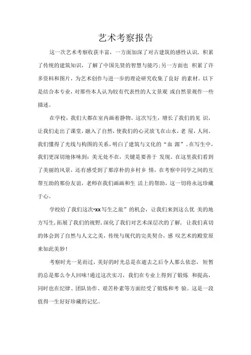 艺术考察报告