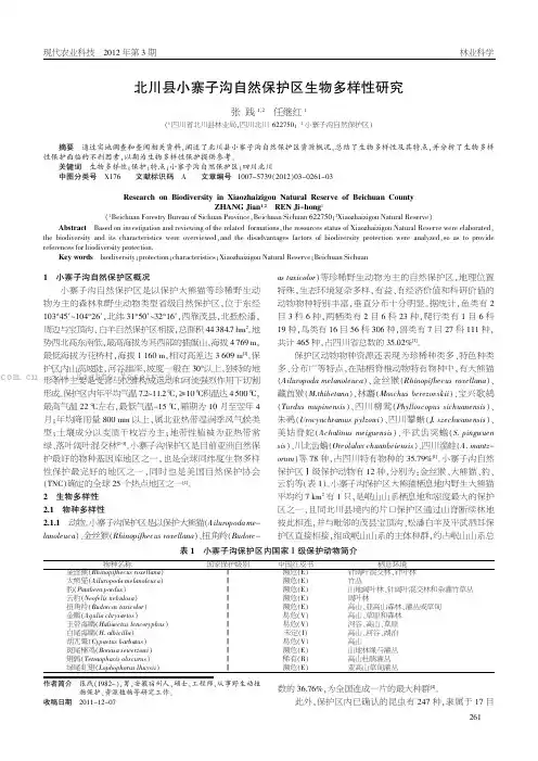 北川县小寨子沟自然保护区生物多样性研究