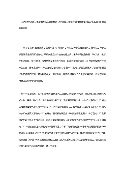 LED灯珠 白色LED发光二极管发光原理