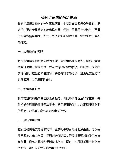 杨树烂皮病的防治措施