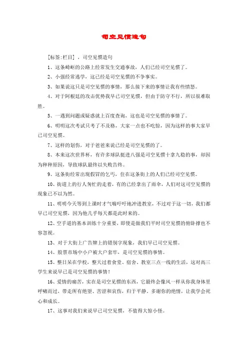 司空见惯造句
