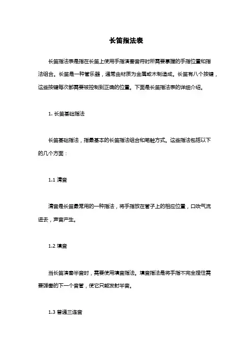 长笛指法表