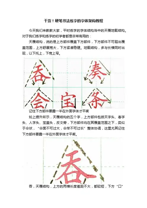 干货！硬笔书法练字的字体架构教程