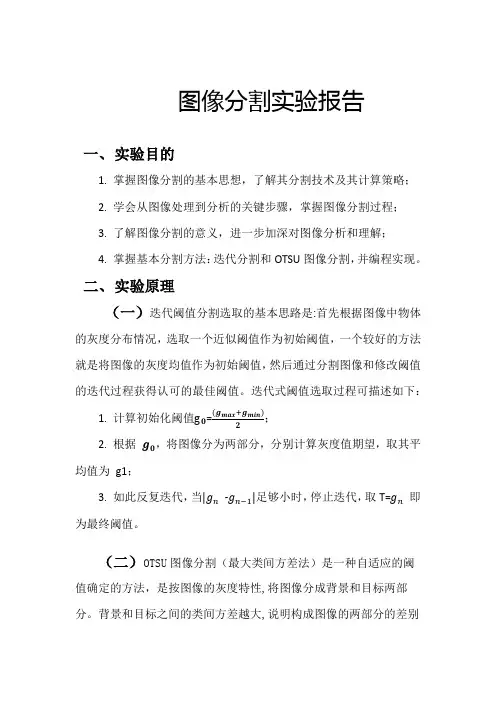 图像分割实验报告汇总