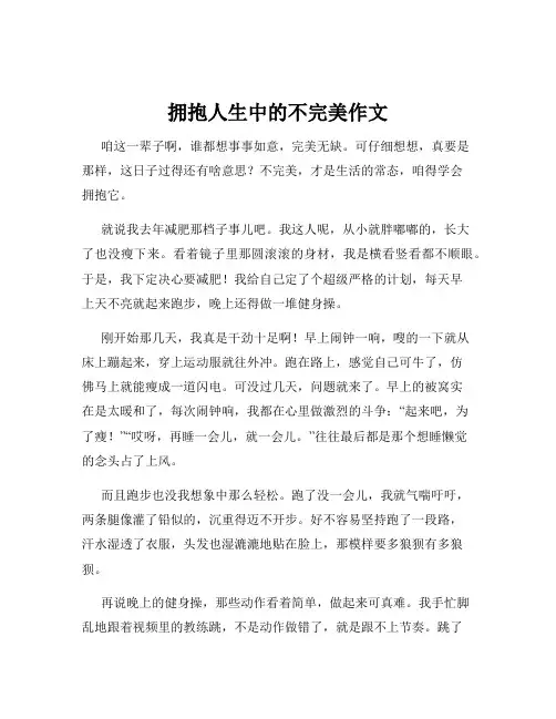 拥抱人生中的不完美作文