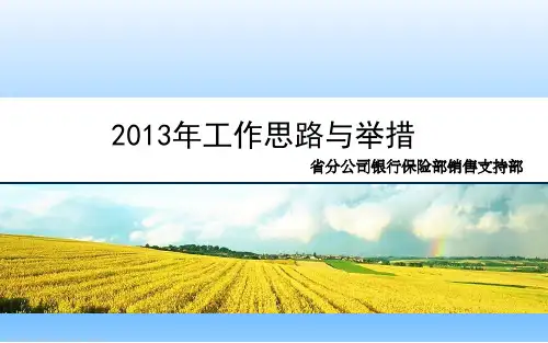 银保工作思路与举措