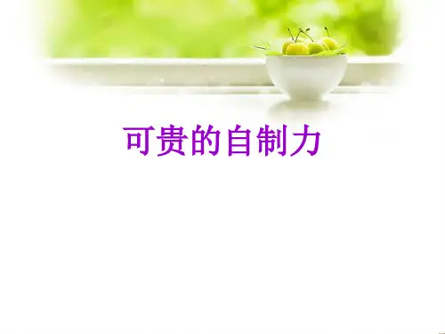 可贵的自制力—湖北省安陆市南城中学主题班会活动  课件(共23张ppt)