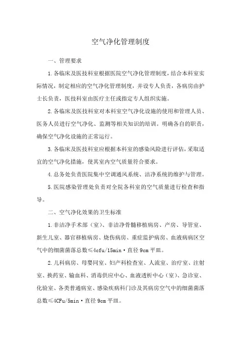 空气净化管理制度