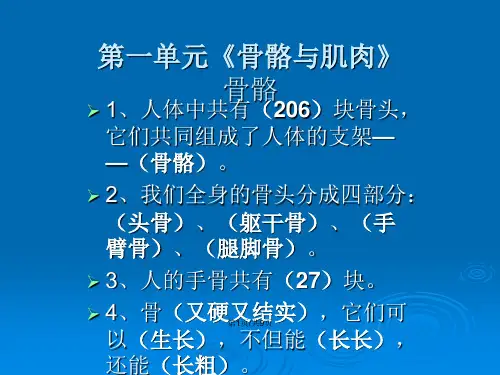 骨骼与肌肉复习知识点和练习.pptx