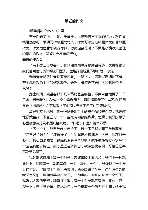 （精华）攀岩的作文15篇