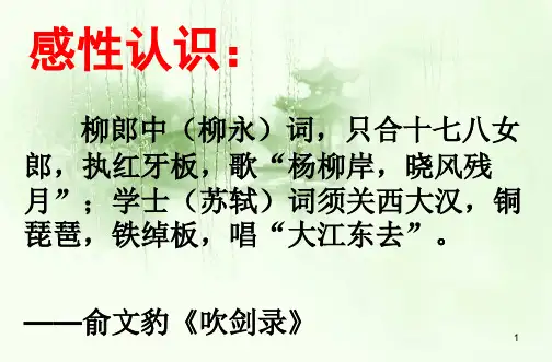 婉约词与豪放词的区别MicrosoftPowerPoint演示文稿