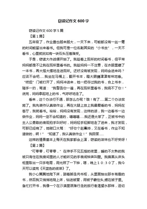 窃读记作文600字