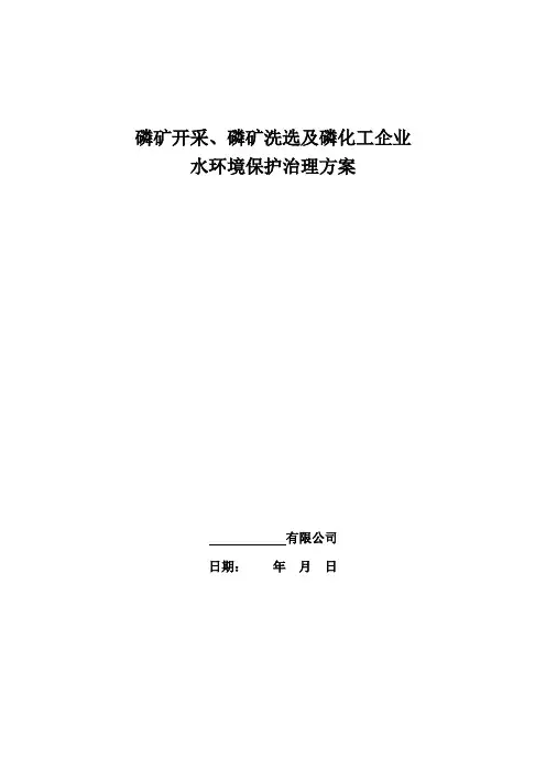 磷企业环保整治方案(一厂一策)编制格式