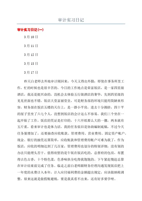 审计实习日记