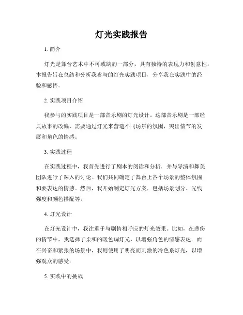 灯光实践报告