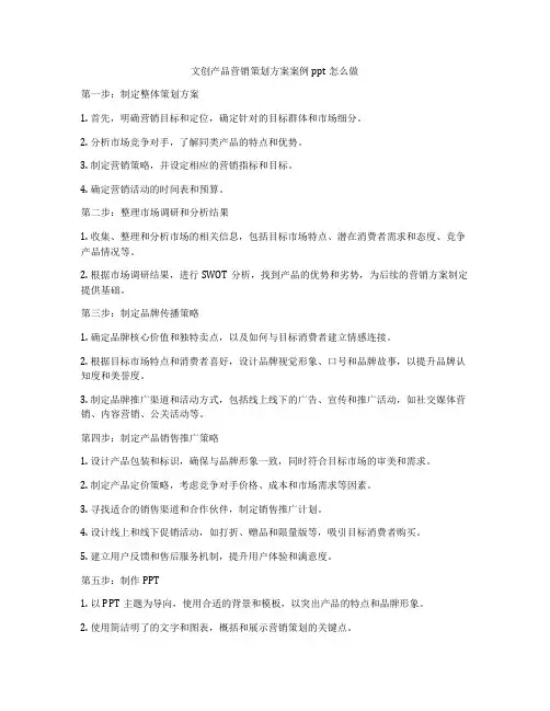 文创产品营销策划方案案例ppt怎么做