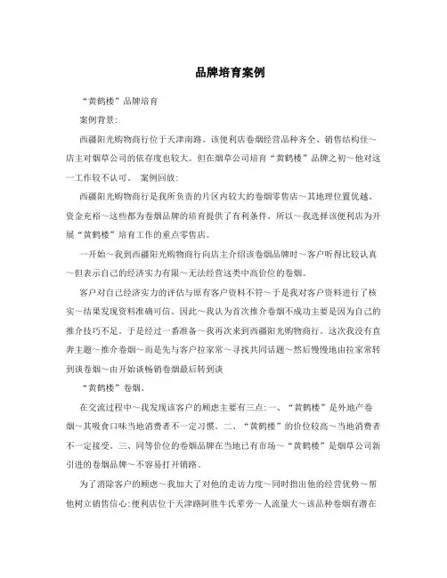 品牌培育案例