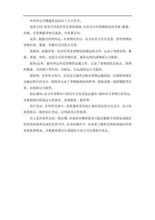 外贸单证步骤