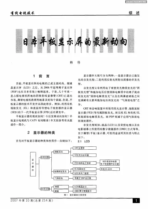 日本平板显示屏的最新动向