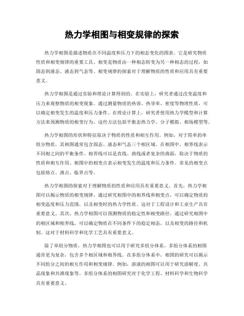热力学相图与相变规律的探索