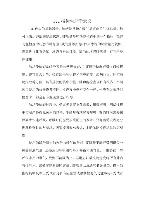 svc指标生理学意义