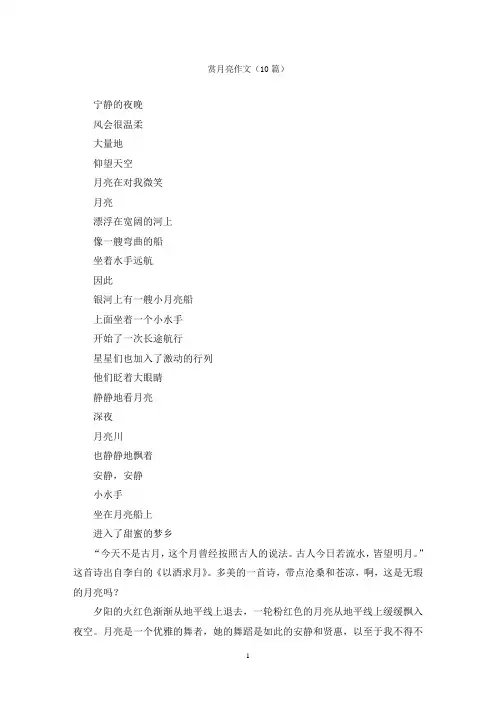 赏月亮作文(10篇)