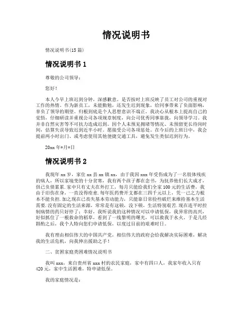 情况说明书