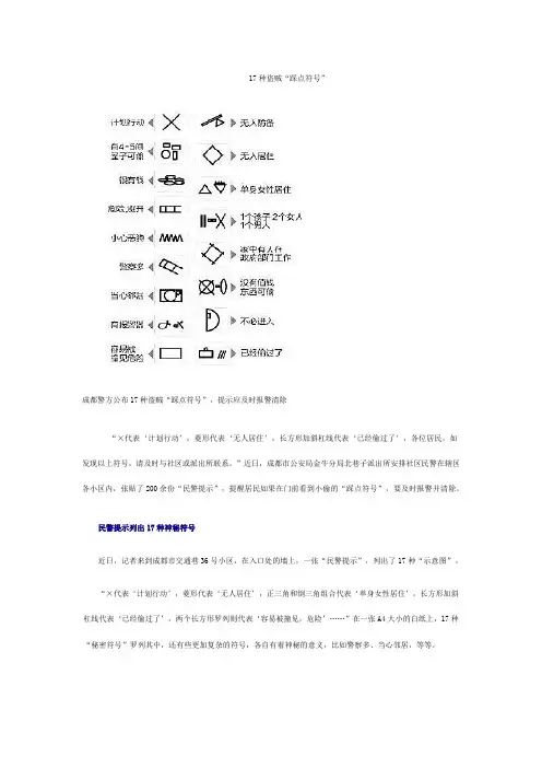 17种盗贼“踩点符号”