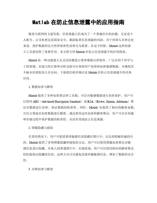 Matlab在防止信息泄露中的应用指南