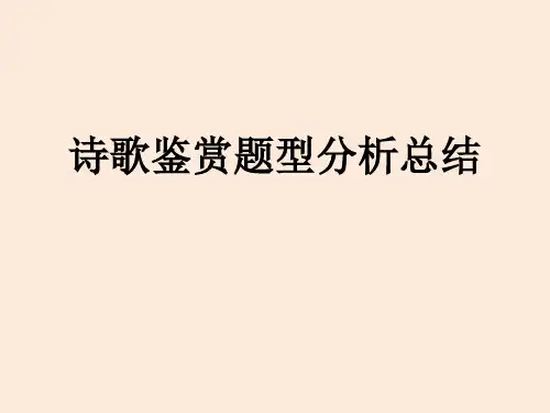 诗歌鉴赏题型及答题思路要领PPT课件