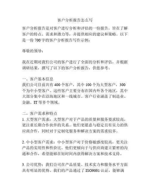 客户分析报告怎么写