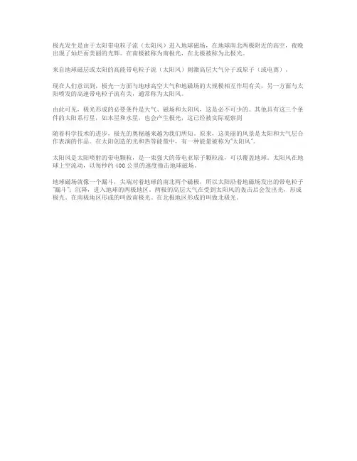 北极的极光是怎么产生的