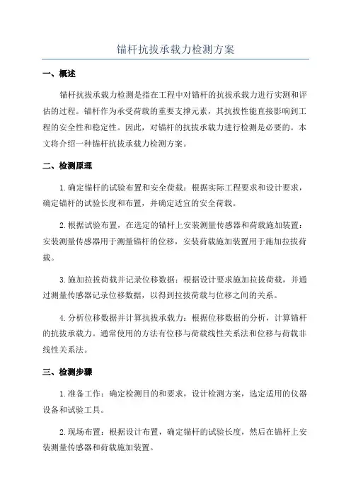 锚杆抗拔承载力检测方案