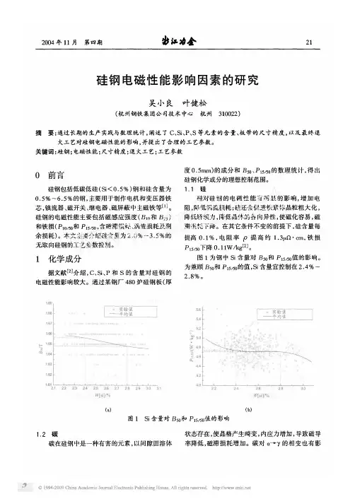 硅钢电磁性能影响因素的研究