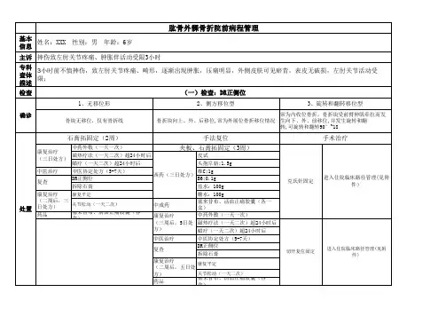 肱骨外髁骨折院前病程管理