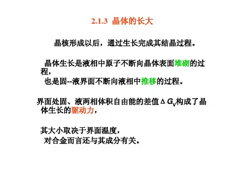 材料成型原理——晶体的长大
