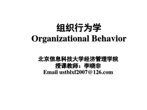 个体心理和个体行为 组织行为学课件