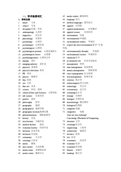 雅思听力核心词汇与王陆807听力词汇