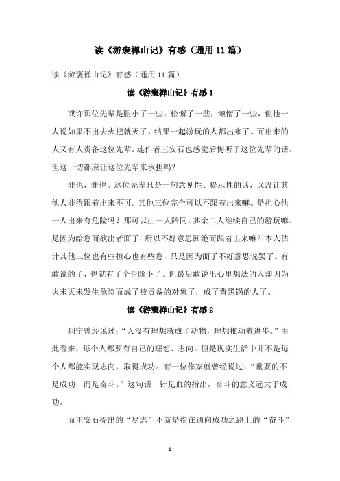 读《游褒禅山记》有感(通用11篇)