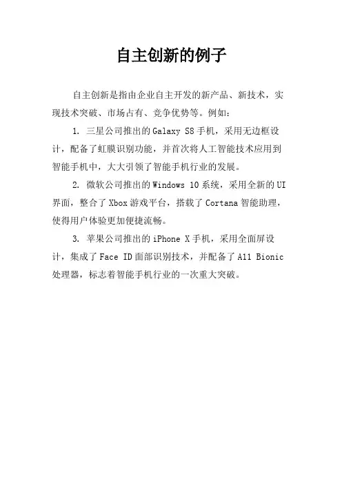 自主创新的例子