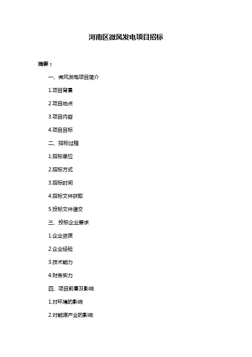 河南区微风发电项目招标