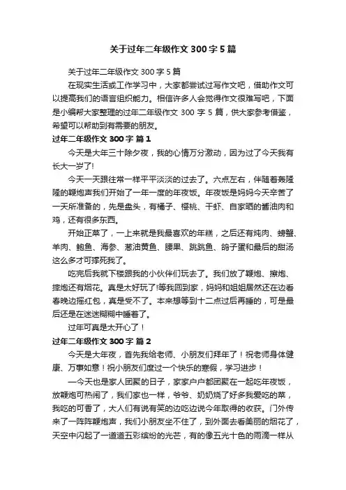 关于过年二年级作文300字5篇