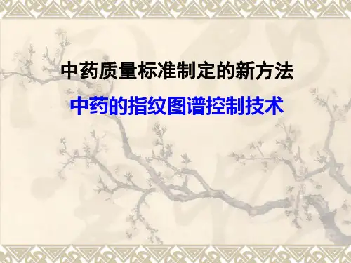 中药质量标准制定的新方法精品PPT课件